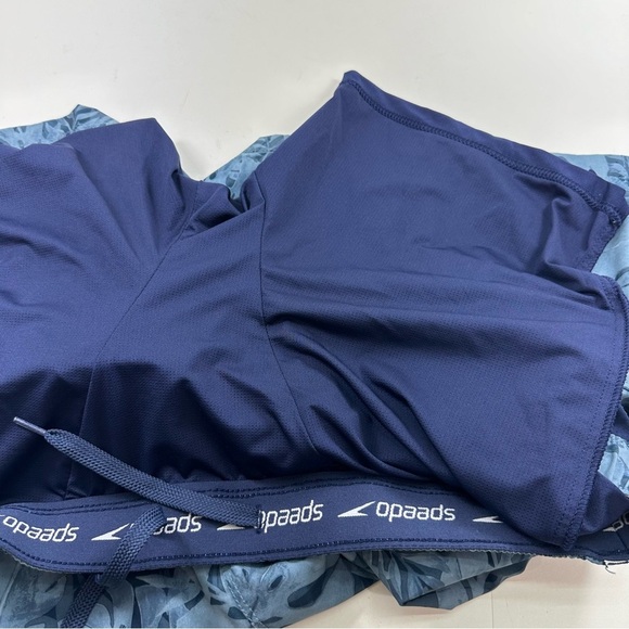 Speedo Men’s Hydro Volley Swim Trunks XL Lined Drawstring Blue Tropical Print - Picture 5 of 9